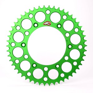 SPROCKET REAR ULTRALIGHT KAWASAKI/SUZUKI KX65 00-24, RM65 03-05, 46T GREEN
